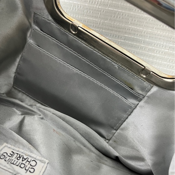 Vintage Silver Metallic Sequins Clutch for special occasions, Charming CHARLIE, - Picture 5 of 6